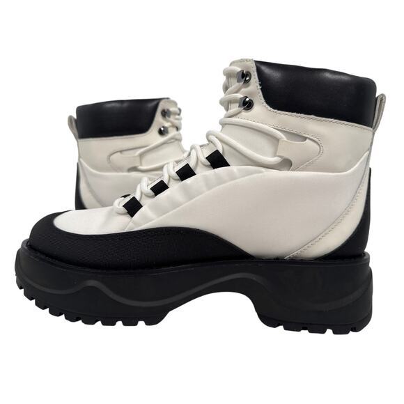 Michael Kors Dupree Hiking Boots Platform Womens 8 M Black White Modern Hybrid - Picture 2 of 9